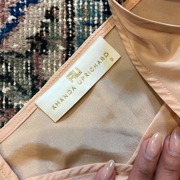 Amanda Uprichard silk peach cold shoulder top - Picture 2 of 5